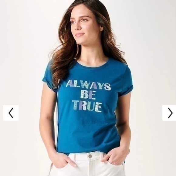 2 Women’s Plus Size Sonoma White and Blue Graphic T Shirts - Picture 2 of 9